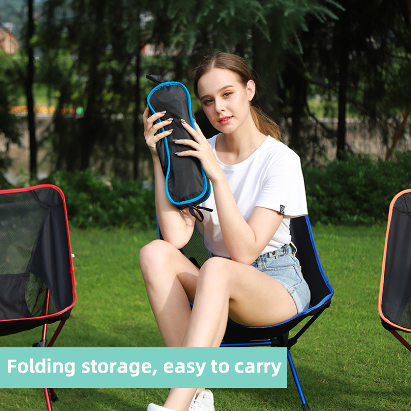 Ultralight Outdoor Folding Camping Chair Picnic Foldable Hiking Leisure Travel Beach Backpack Moon Chair Portable Fishing Chair - Image 3