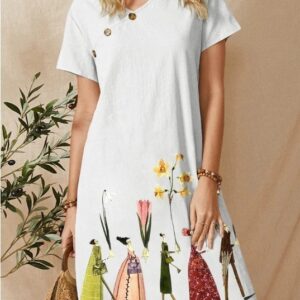 Pastoral Home Improvement Casual Cotton And Linen Midi Skirt