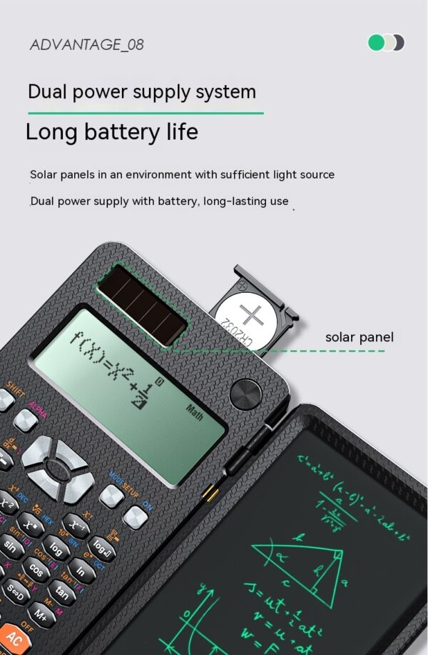 2 In 1 Foldable Scientific Calculators Handwriting Tablet Learning Function Calculator  Foldable Desk Scientific Calculators - Image 8