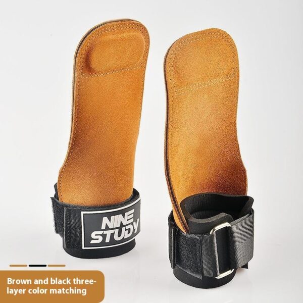 Three-layer Thick Cowhide Fitness Gloves With Pull-up Men And Women Palm Support - Image 3