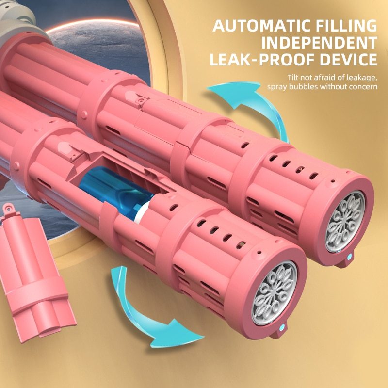 Super Big Double-Tube Bubble Gun Machine Outdoor Blowing Soap Bubble Maker Toy Automatic Water Toy For Children Birthday Party - Image 3