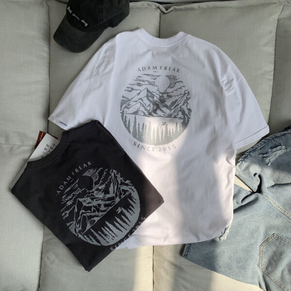 Men's Fashion Casual Embroidered Printed Short-sleeved T-shirt - Image 4