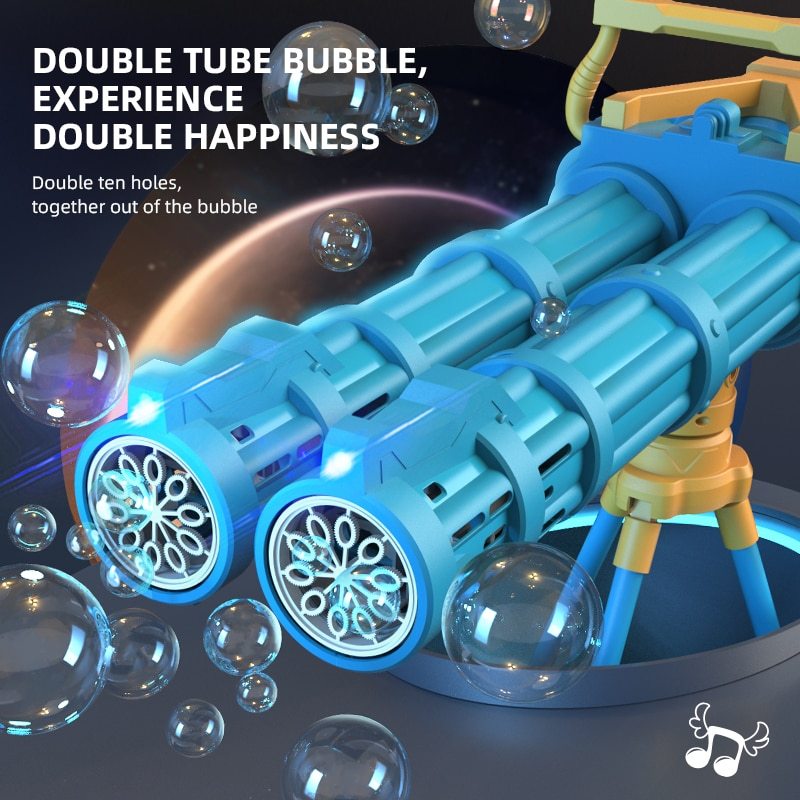 Super Big Double-Tube Bubble Gun Machine Outdoor Blowing Soap Bubble Maker Toy Automatic Water Toy For Children Birthday Party - Image 4