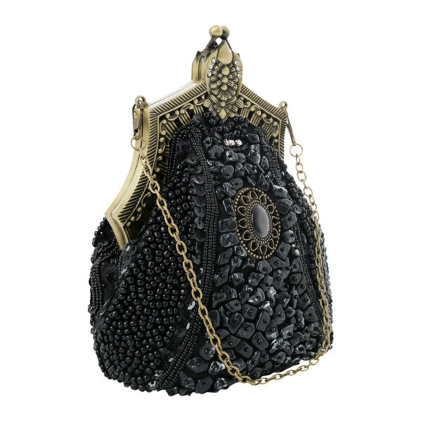 Women's Vintage Heavy Beaded Evening Bag - Image 9