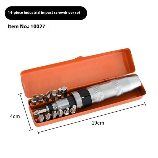 14-piece Set Impact Screwdriver Head Set Machine Repair Screwdriver Batch Suit Iron Box Chrome Vanadium Steel Tools Suit - Image 8