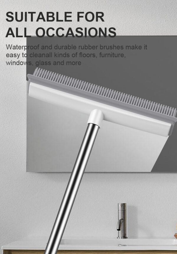 Pet Hair Rubber Carpet Rake Floor Soft Push Broom - Image 10