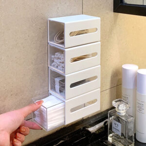Wall-mounted Drawer Bathroom Cotton Puff Cotton Swab Storage Box
