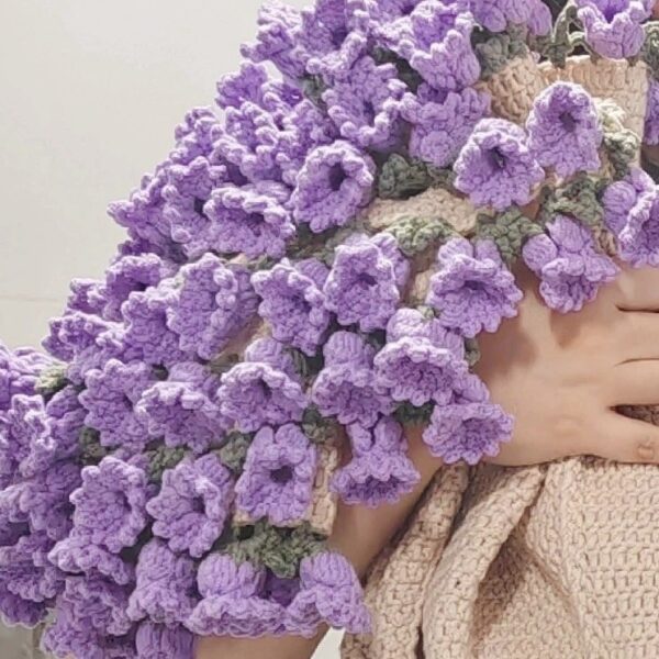 Hand-woven Diy Material Package Wool Ball Crocheted Flower Blanket - Image 5