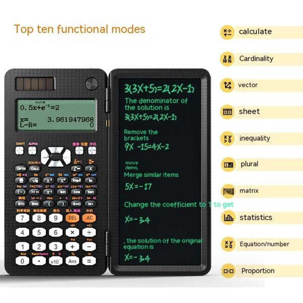 2 In 1 Foldable Scientific Calculators Handwriting Tablet Learning Function Calculator  Foldable Desk Scientific Calculators - Image 10