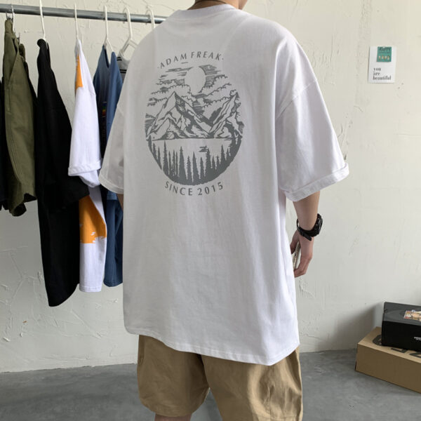 Men's Fashion Casual Embroidered Printed Short-sleeved T-shirt - Image 6