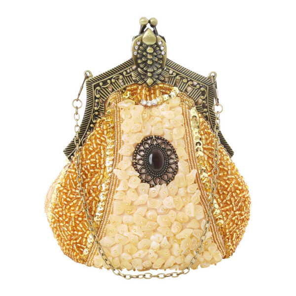 Women's Vintage Heavy Beaded Evening Bag - Image 4