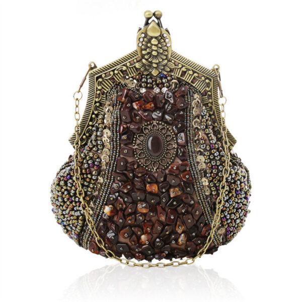 Women's Vintage Heavy Beaded Evening Bag - Image 10
