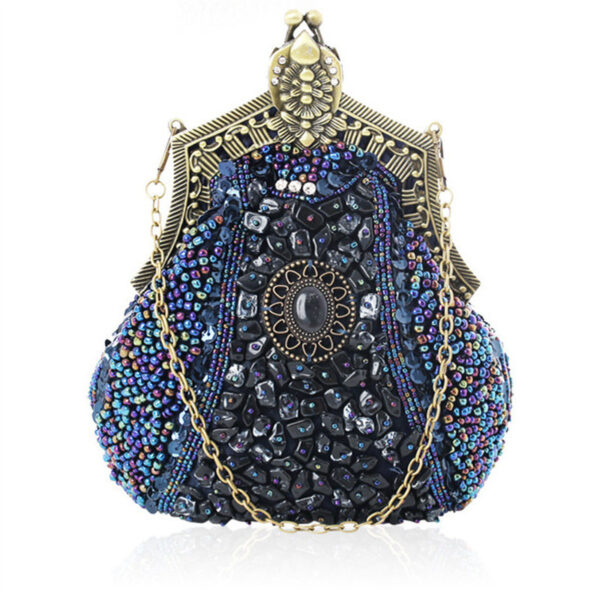 Women's Vintage Heavy Beaded Evening Bag - Image 7