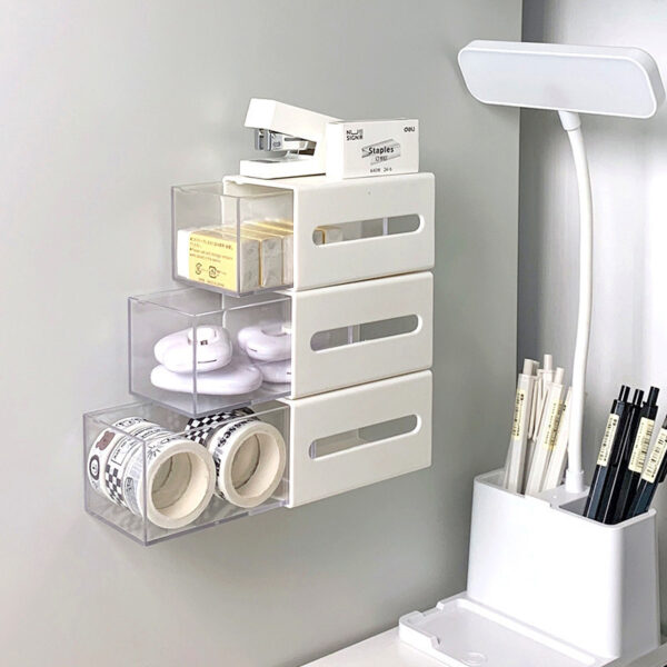 Wall-mounted Drawer Bathroom Cotton Puff Cotton Swab Storage Box - Image 3