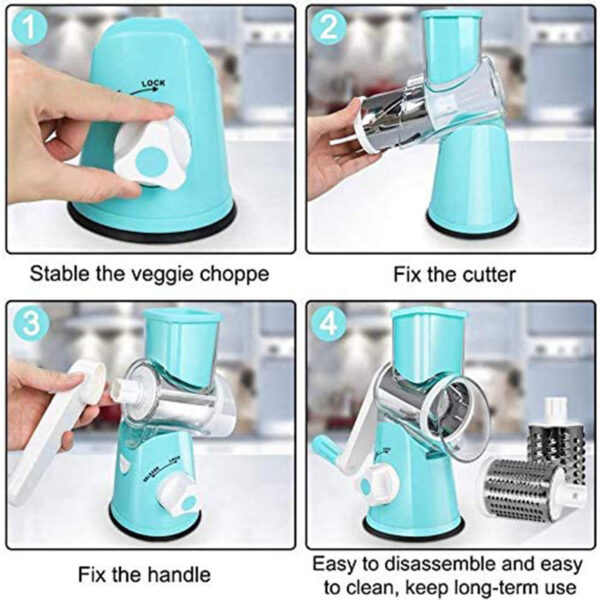 Kitchen Roller Vegetable Slicer Vertical Vegetable Cutter Rotary Grater Slicer For Fruit Vegetables And Nuts - Image 10