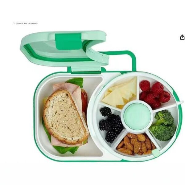Children Snack Storage Box With Lid Rotating Fruit Plate Seal - Image 2