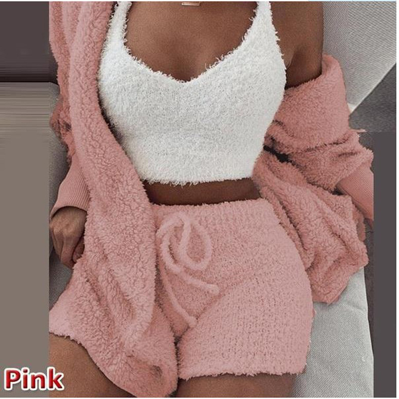 3 Pieces Of Fashionable Ladies Plush Home Clothes - Image 9