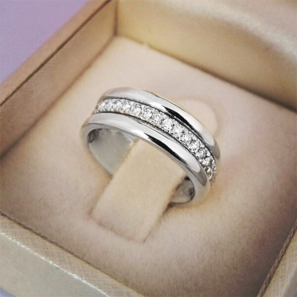 Simple Golden Sliver Rhinestones Ring Copper Plated RIngs Fashion Jewellery - Image 7