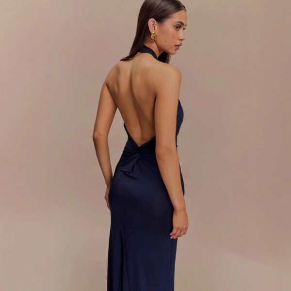Ins Bodycon Halter Dress Sexy Backless Slim Fit Waist Slimming Maxi Dresses Prom Party Club Clothing For Women - Image 10