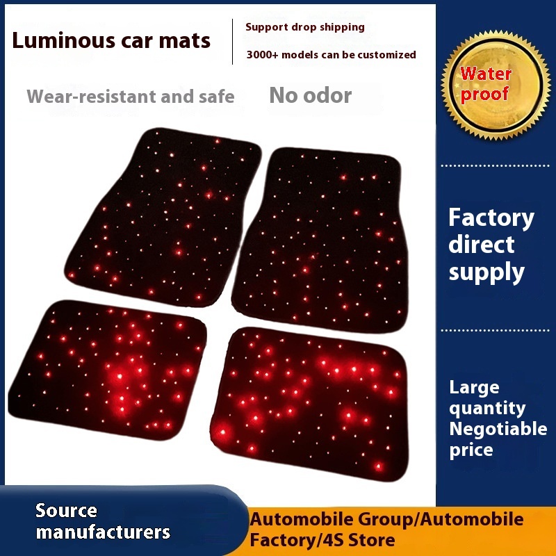 Baby's Breath Shaped Fiber Optic Light Car Foot Mat - Image 4