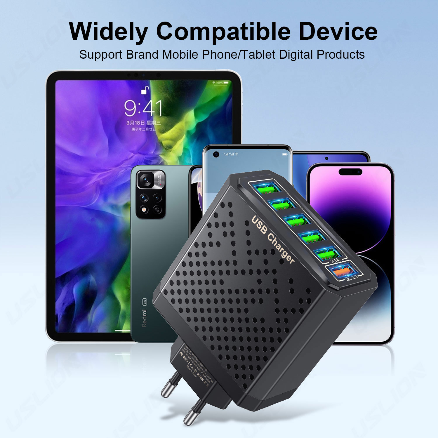 6-Port USB Mesh Fast Charger