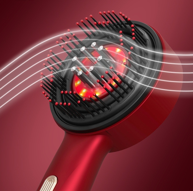Electric Massage Comb Home Scalp Drain Comb Red Light Anti-slip Hair Care Multi-functional Massage Comb - Image 2